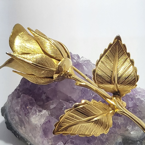 Vintage unsigned giovanni rose brooch - Picture 5 of 6